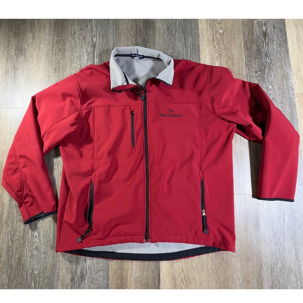 Port Authority Soft Shell Jacket Mens 2XL Red The Wine Squadron Embroidered Zip
